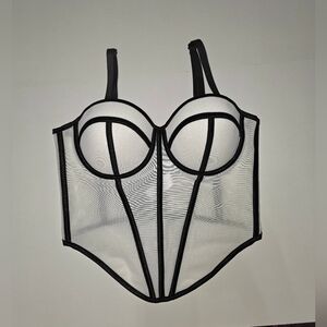 Sheer Black Bodysuit Top